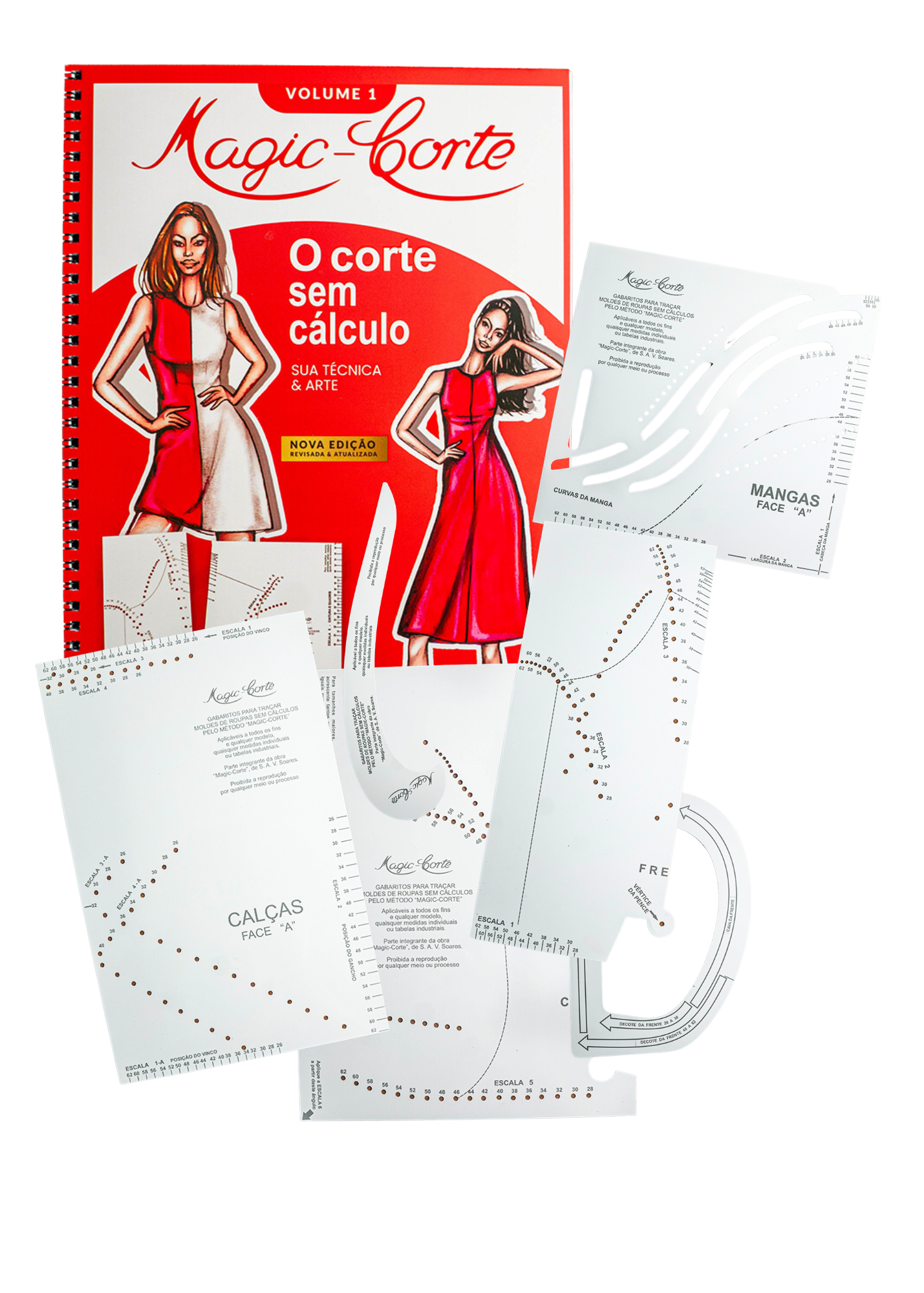 KIT 1º E 2º VOLUME MAGIC-CORTE - ACOMPANHA JOGO DE GABARITOS PLÁSTICOS - Imagem 2