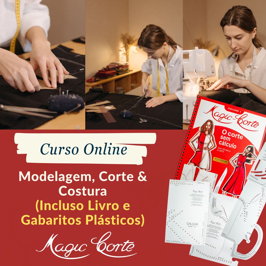 KIT COMPLETO DO CURSO ONLINE DE MODELAGEM, CORTE E COSTURA ...